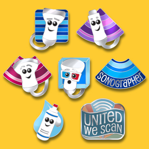 United We Scan Enamel Pin Set