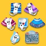 United We Scan Enamel Pin Set