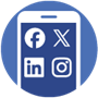 Social Media Post icon Phone with social media icons